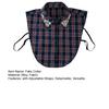 Women Plaid Fake Collar Red Blue Christmas Plaid Collar with Rhinestones Detachable False Collar for Sweater Sweatshirt Hoodie