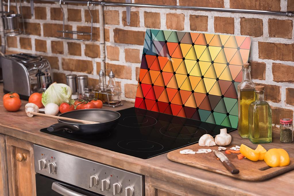 Glass protective plate for the stove 70x52 Color