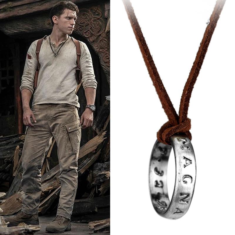Фильм Игра Uncharted 4 Ожерелье Натан Дрейк Косплей Кольцо Видео Кольцо Ожерелье