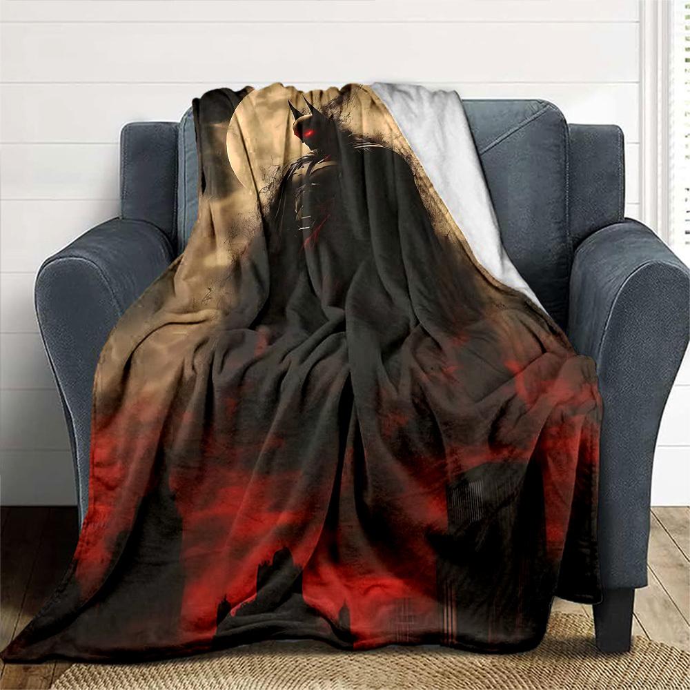 1pc Batman Moonlight Flannel Blanket Soft Warm Throw for Home, Office, Travel, All-Season Cozy Bedding GiftL1122