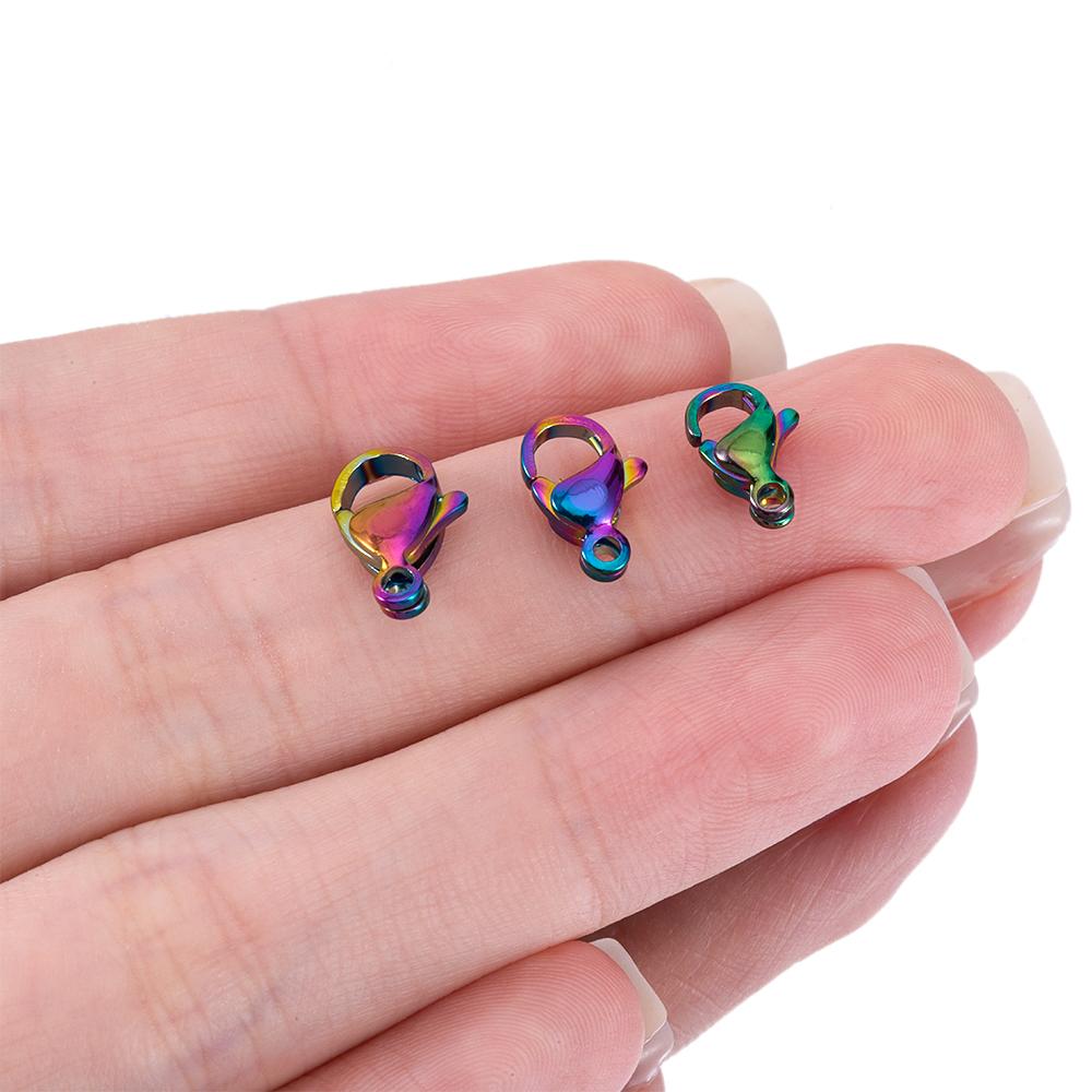 20pcs 100pcs 9-15mm Multi Color Lobster Clasps Stainless Steel Claw Chain Connectors for Bracelets Necklaces DIY Jewelry Making