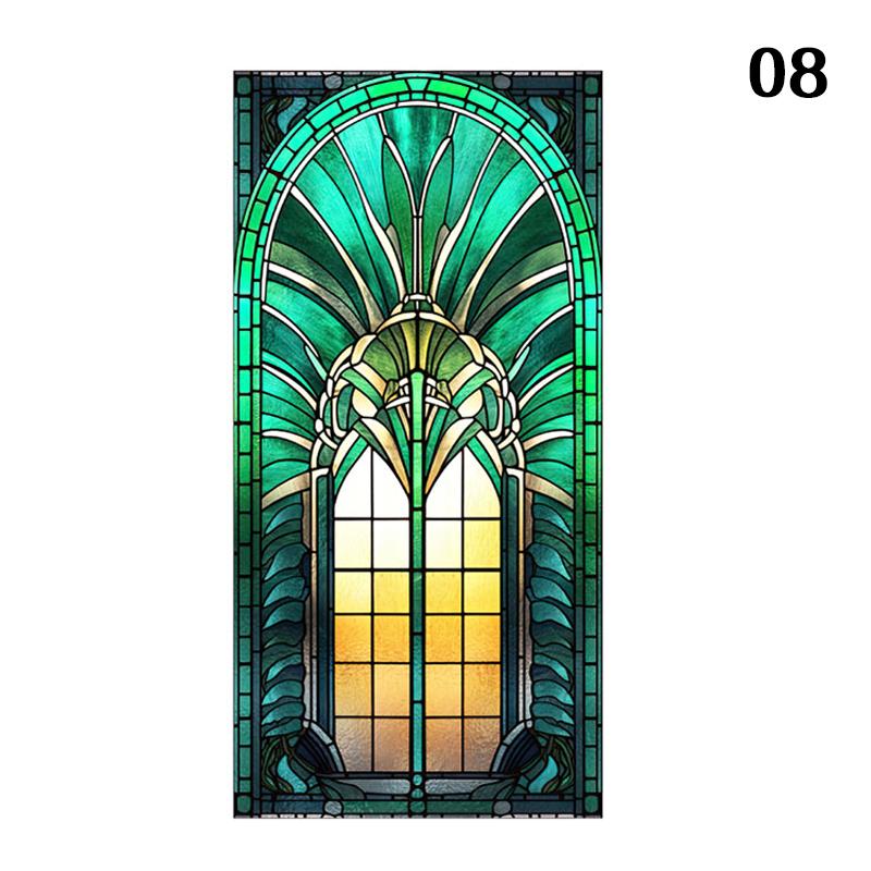 Ретро Арт-стекло Пленка Европейский стиль Витраж Церковное искусство Приватность Окна Наклейки Непрозрачный Отель Клуб Веранда Окно Декор Пленка