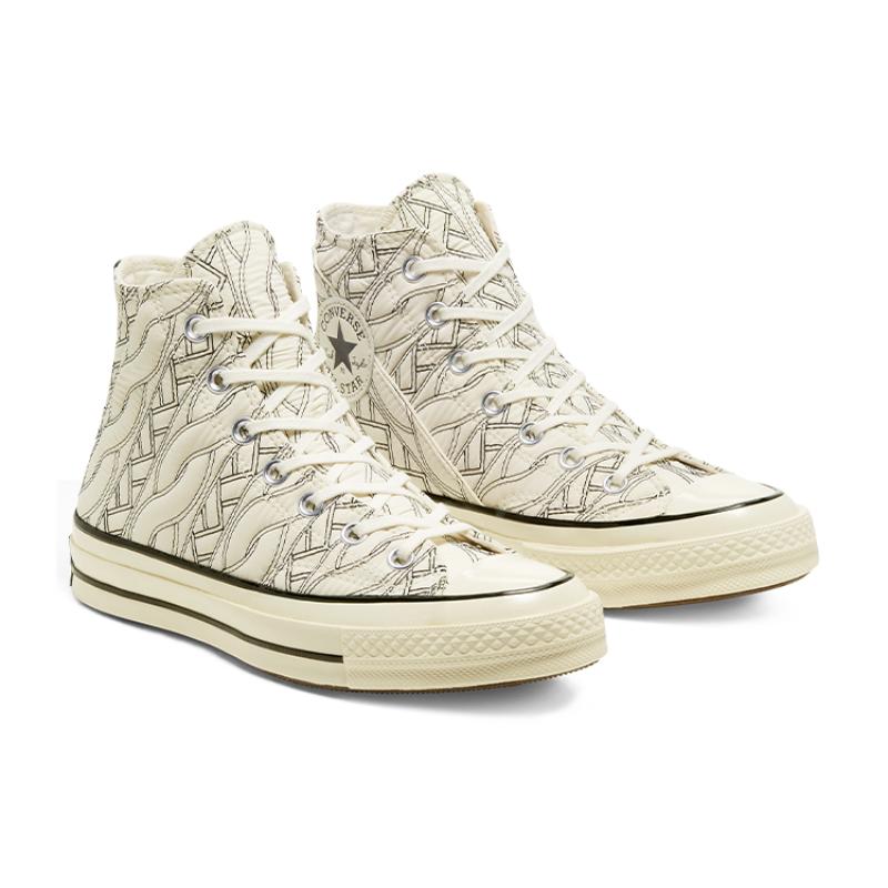 Converse 1970-е годы Противоскользящие Амортизирующие Высокие Кеды Женские Белые с Прожилками