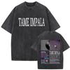 Tame Impala Deadbeat Tour Винтажная стираная футболка Мужская Хип-хоп Оверсайз Короткий рукав Футболки Повседневная Круглый вырез Хлопковые футболки