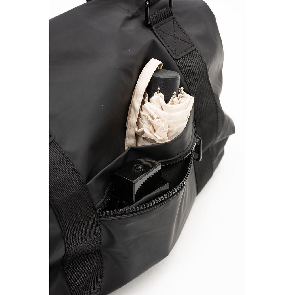 Water Resistant Unisex Black Cross Strap Travel And Sports Bag Suitable For Suitcase