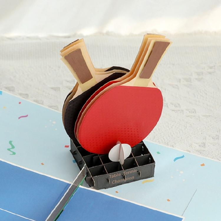 Элегантная 3D Pop-up Открытка на День Отца Настольный Теннис Поздравительная Открытка Уникальное Ручное Бумажное Искусство Подарок Папе Особый День