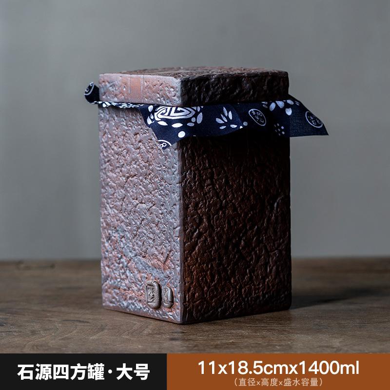 Керамическая герметичная банка Керамическая чайница Влагостойкая герметичная банка для чая Контейнер для чая Главная квадратная банка для конфет Коробка для хранения