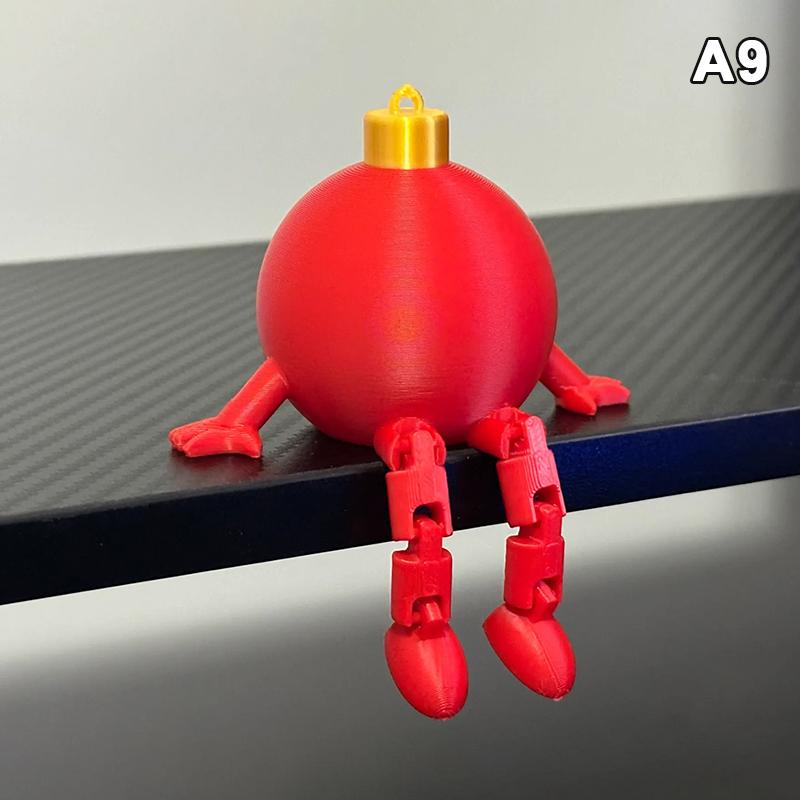 Напечатанный на 3D рождественский шар, елочное украшение с подвижным соединением, рождественские украшения, праздничная настольная статуэтка для показа