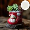 Рождественский чулок Снеговик Рельефный Суккулентное растение Цветочный горшок Смола Силиконовая форма Длинный чулок Чашка для свечи Гипсовые формы Подарок