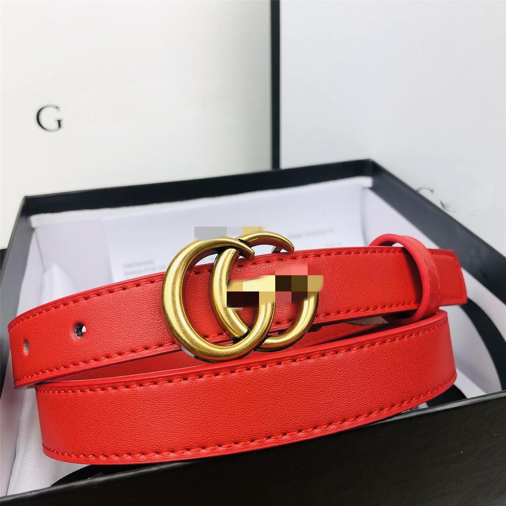 Женский двусторонний ремень из коровьей кожи с пряжкой GG - Модный и простой дизайн.