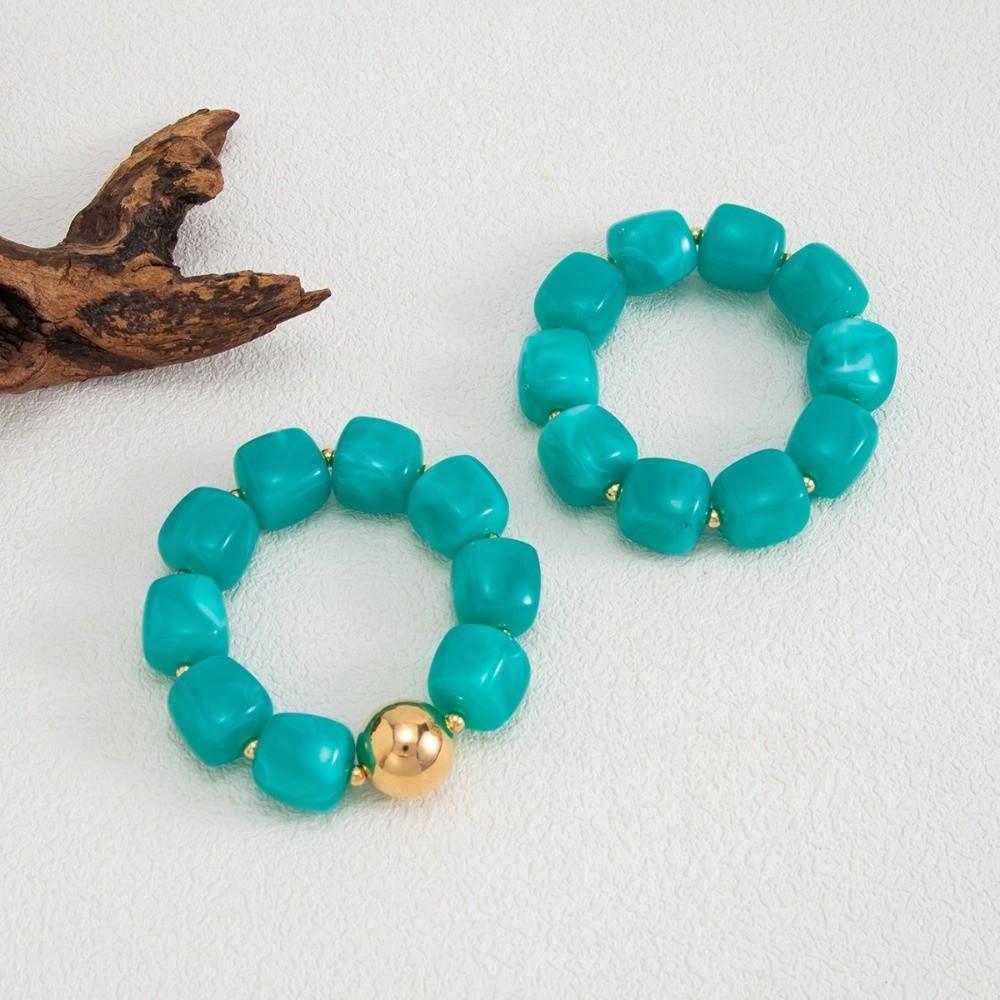 2Pcs/Set Irregular Stone Beaded Bracelet Elastic String Boho Bracelet  Jewelry Accessories