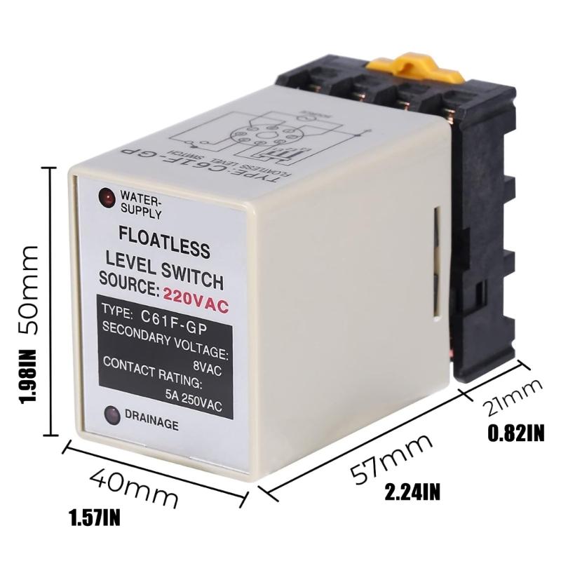 C61FGP Automatic Liquid Level Control 220V Floatless Sensor Switching with Base For Water Supply Drainage