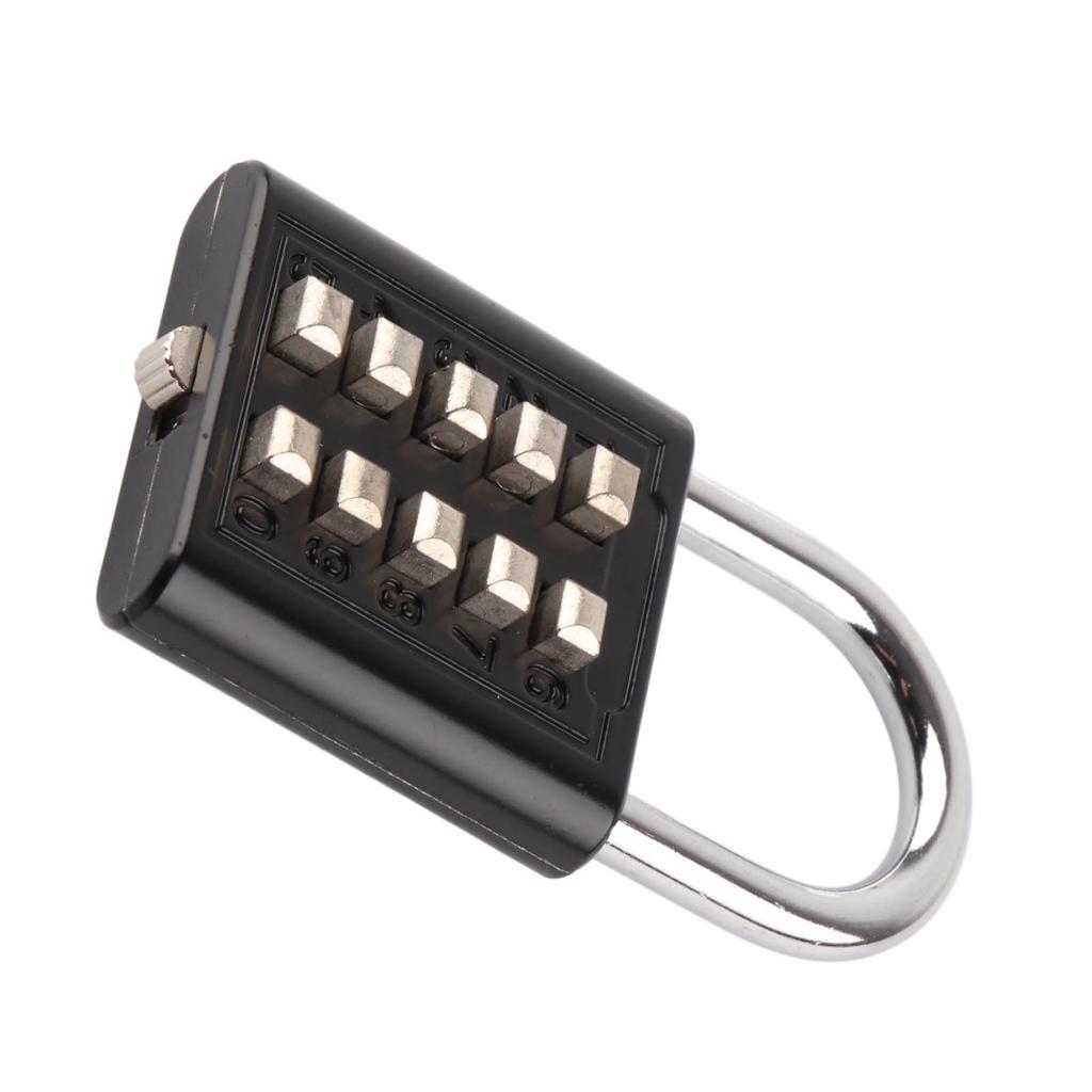 Security Padlock 10 Digits Push Button Combination Outdoor Waterproof Padlock for Gym Cabinet Gate