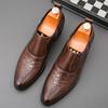 New Fashion Men's Pointed Black Brown Height Increasing Formal Shoes Male Wedding Prom Homecoming Flats Sapato Social Masculino
