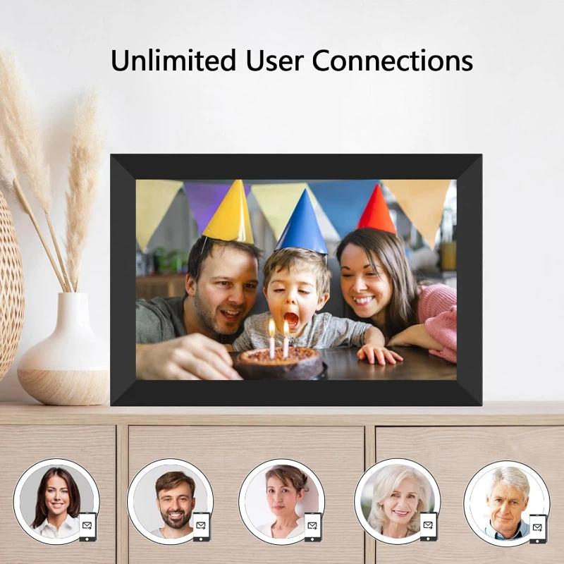 Digital Photo Frame WiFi 32GB 10.1 Inch 1280x800 IPS Touch Screen Digital Picture Frame Easy Setup Share Photo or Video Via Frameo APP