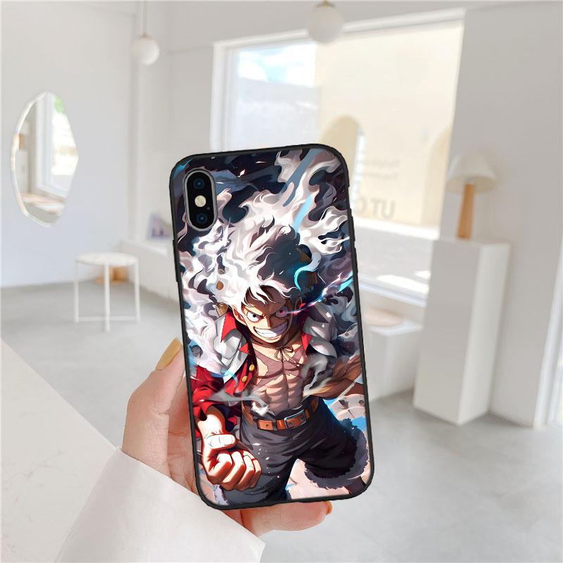One Piece Luffy Soft Shell Phone Case for iPhone 16 15 14 13 12 Pro Max Plus Mini