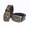 Outdoor Sports Belt Eagle Alloy Board Buckle Cowhide Belt Men's Personality Casual Retro Belt