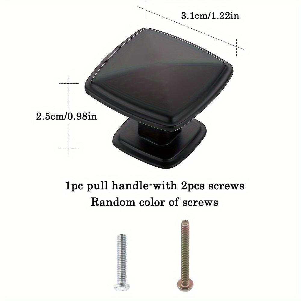 10 шт. алюминиевых ручек для шкафов, 1,22*0,98 дюйма, матово-черные ручки для кухонных шкафов для ящиков, ручки для комода, ручки для дверей шкафа, с винтами