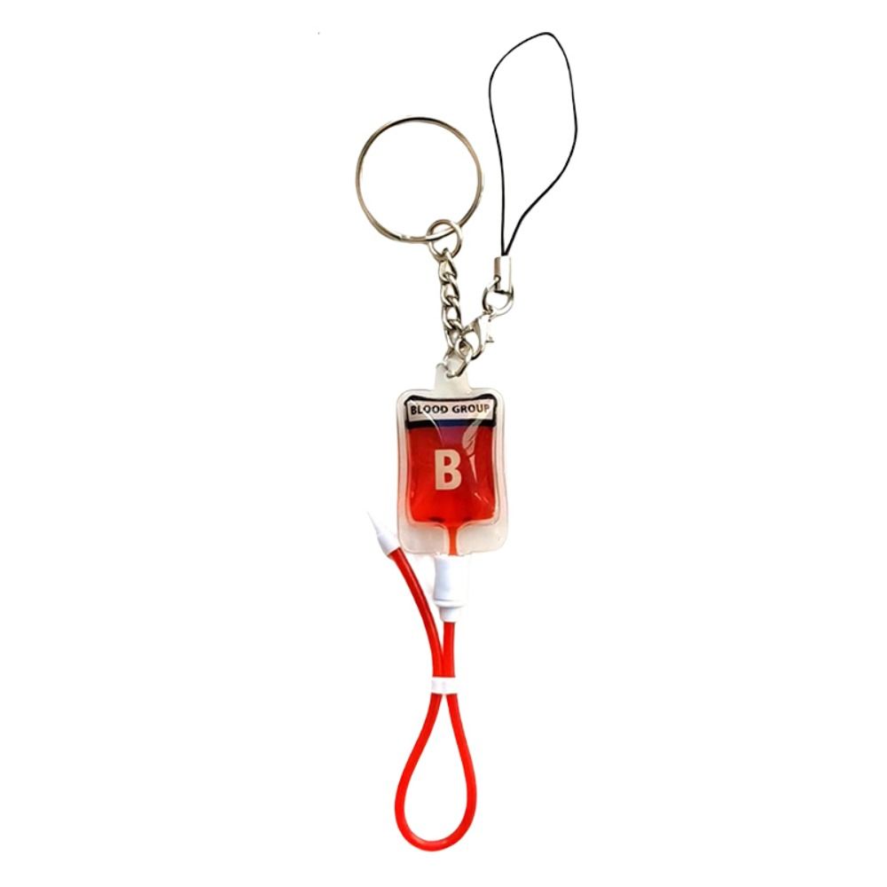 PVC Blood Bag Pendant Type A B O AB Plasma Halloween Blood Pendant  Jewelry Making Gift