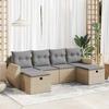 VidaXL Garden Lounge Set with Cushions 6 Pcs Beige Braided Resin 3325625