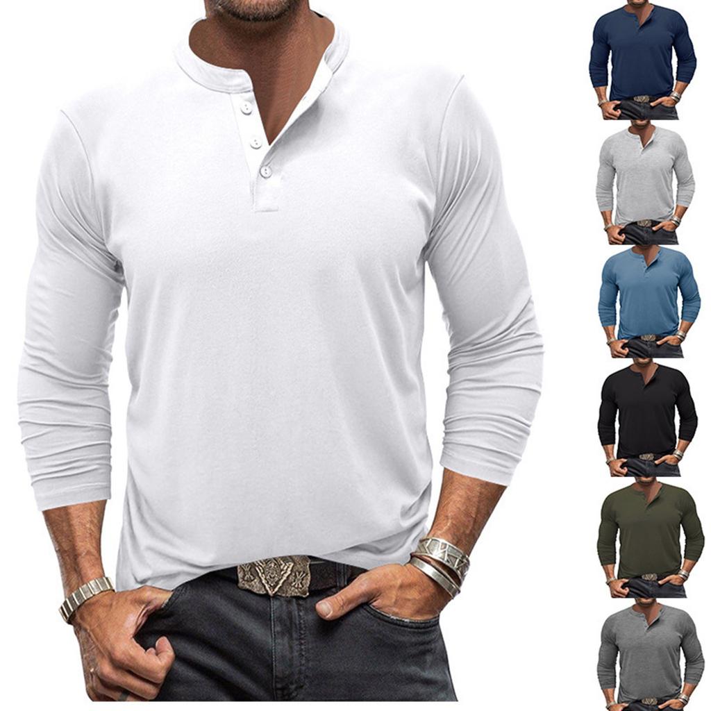 Men's Long Sleeved T-shirt Round Neck Shirt Men's Casual T-shirt