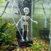 Glow in Dark Fish Tank Dance Skull Bubbler Water Wiggling Skeleton Decor  Gag Gift