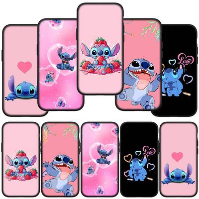 Чехол для телефона Samsung Galaxy S24 S23 iPhone 15 14 Xiaomi Redmi Note 13 12 11 8 10 9 Pro Max X XR OPPO A15 Huawei Blue Lilo Cartoon Stitch Cover