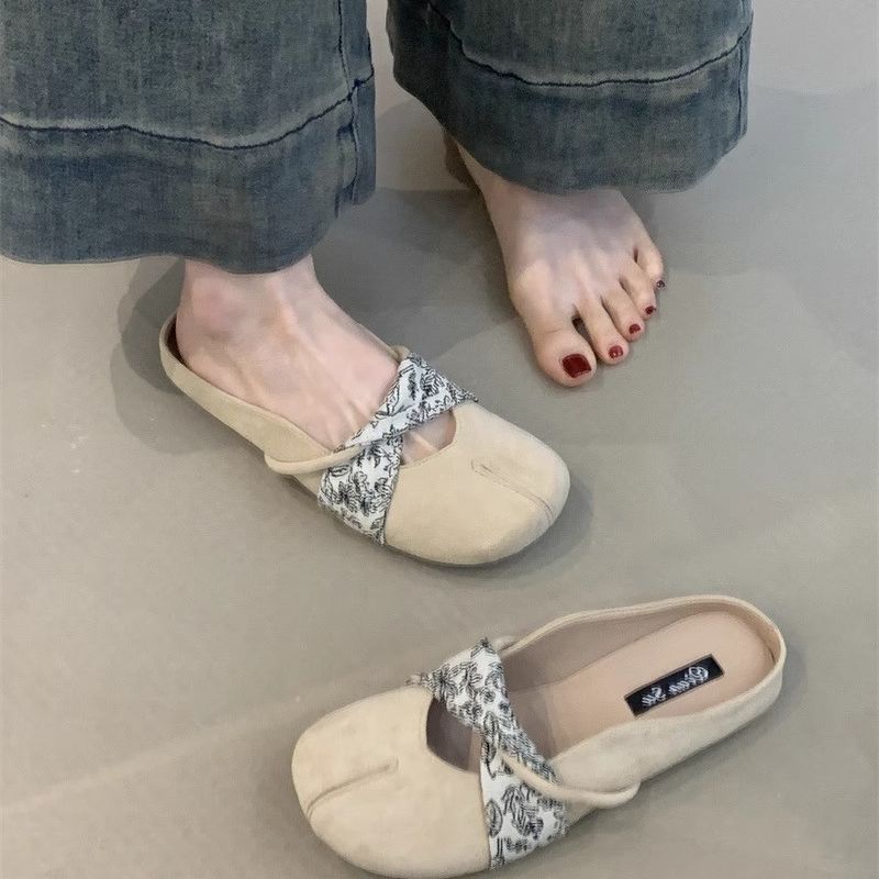 Muller крутые тапочки носить ленивый одна педаль 2025 весна и лето новые Мэри Джейн французский мешок голова полутапочки женские