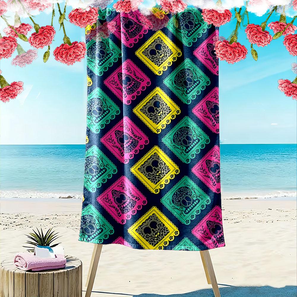 Vivid lacy geometric elegance Print beach towel, quick drying, suitable for travel, outdoor sports, jogging, the beach and swimming, gift