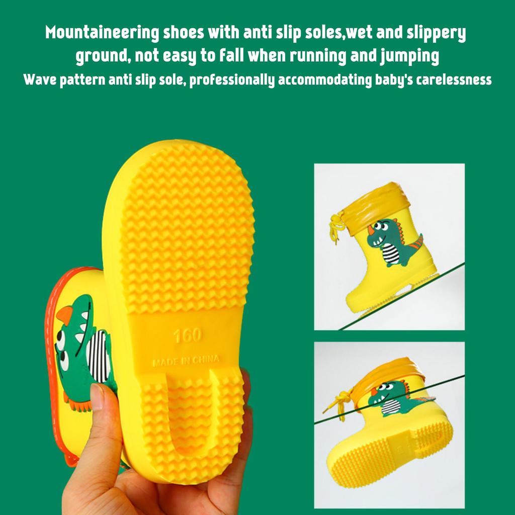 Сапоги, детские непромокаемые резиновые сапоги половинной высоты на подкладке, дождевые ботинки с завязками, нескользящие дождевые сапоги с героями мультфильмов, легкие уличные сапоги