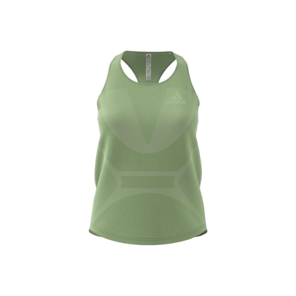 adidas Женский спортивный жилет с логотипом, однотонный, зеленый HK6559