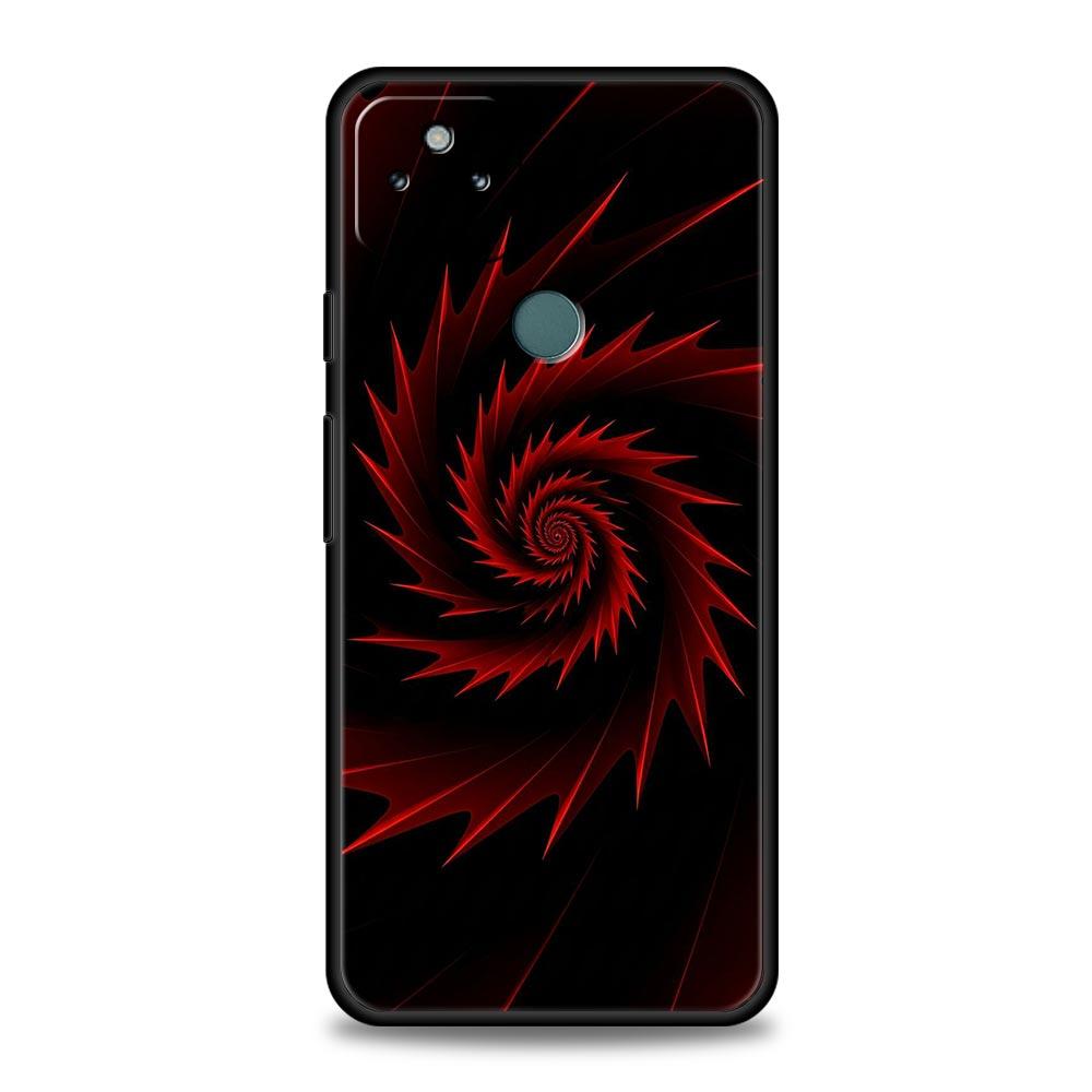 Black Red Ripple Art Phone Case Cover for Google Pixel 10 9 8 7 6 9A 8A 7A 6A Pro Shockproof Soft TPU 10 Pro XL Shell Fundas Bag