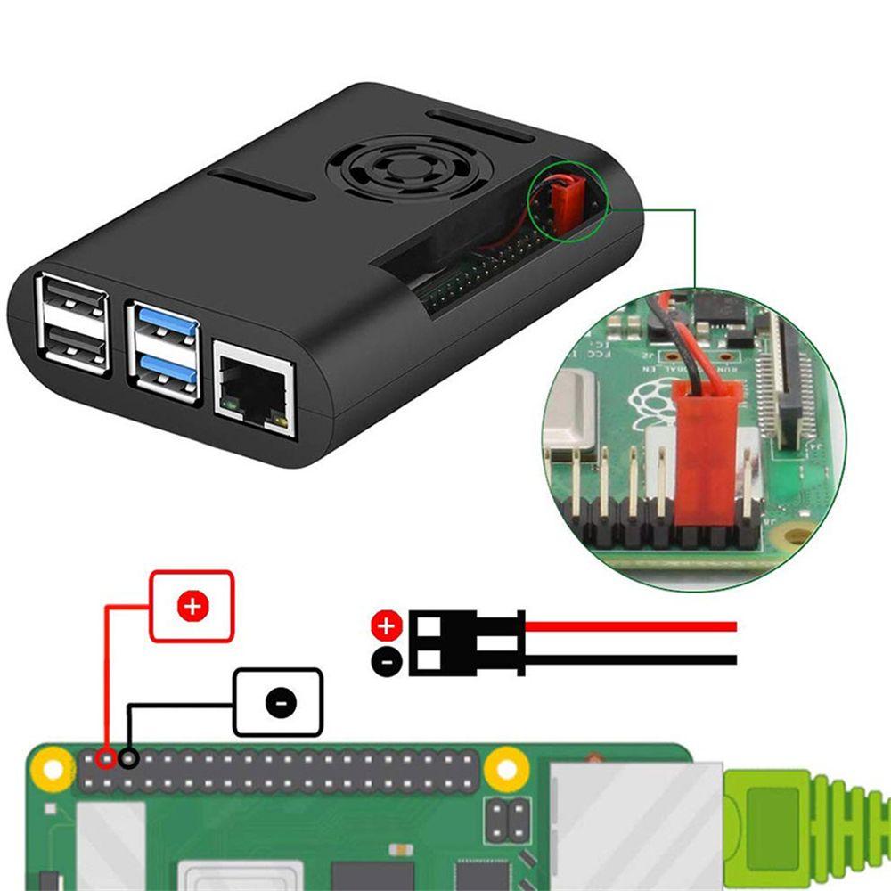 Durable for Raspberry Pi 4 Model B, Pi 4B, Pi 4 Heatsink Black Shell Case with Cooling Fan Cover