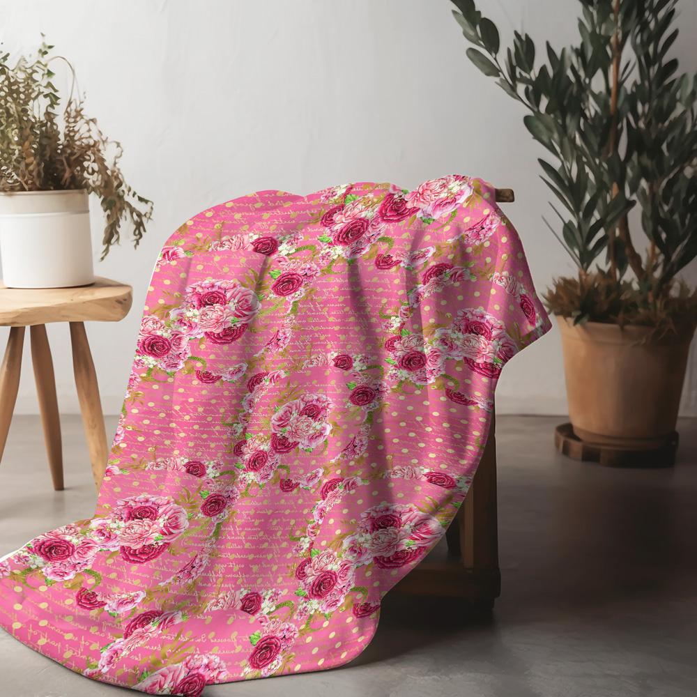 Floral Print Fleece Blanket Soft Warm Cozy Bed Throw Blanket for Women Girls Gift