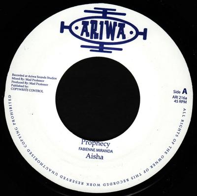 7-дюймовая пластинка AISHA Prophecy ARI216 Ariwa 2008 UK Reggae Ska Dub Б/у