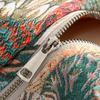 European and American style, wholesale women's clothing, fashionable and versatile autumn new jacket peacock print + shorts