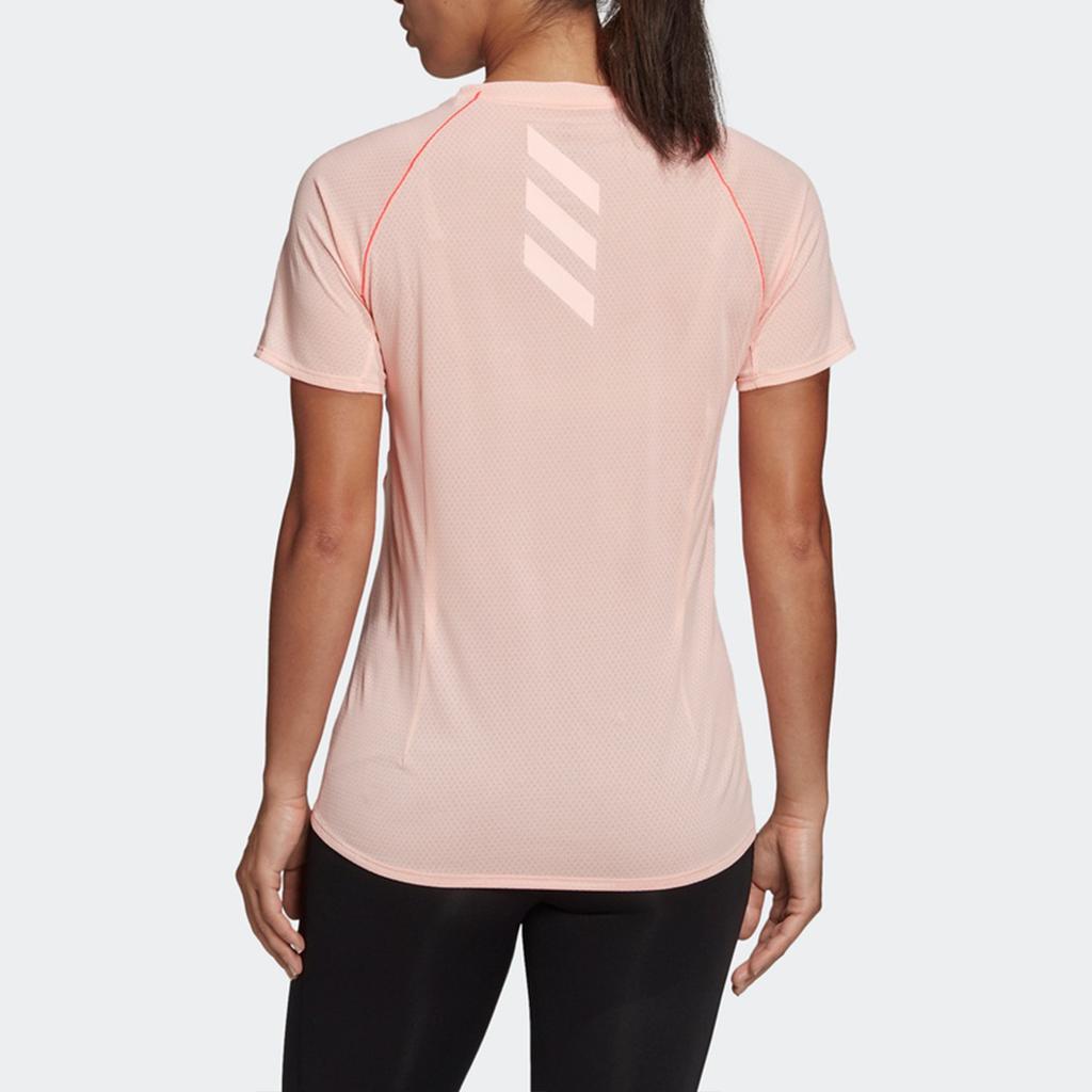 Adidas Adi Runner Reflective Running Short Sleeve Tee Women Tops Pink FT6451