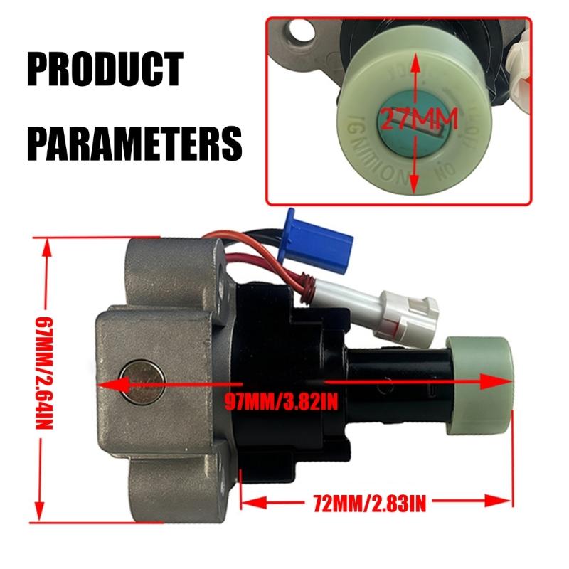 Motorcycle Scooter ATV Ignition Switches Assembly with 2 Keys and Wire Harness, Metal Mounting Body for Daily Repair
