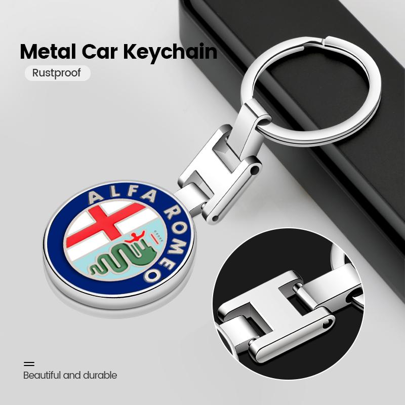 Car Keycase Zinc Alloy Keyring Keychain Accessories For Alfa Romeo 159 147 GT Giulietta Stelvio 4C MITO 156 Giulia Sportiva rdx855