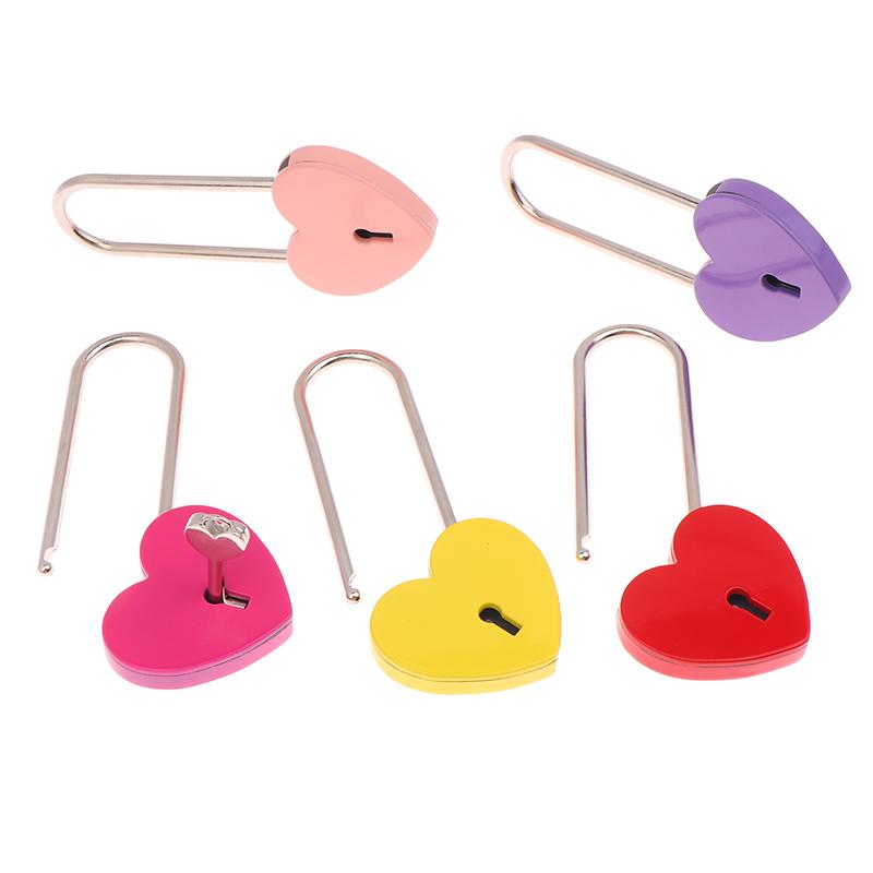 1 Set Metal Heart Shaped Padlock Antique Style Love Lock Set With Key Wedding Valentine'S Day Gifts Couple Wishing Lock