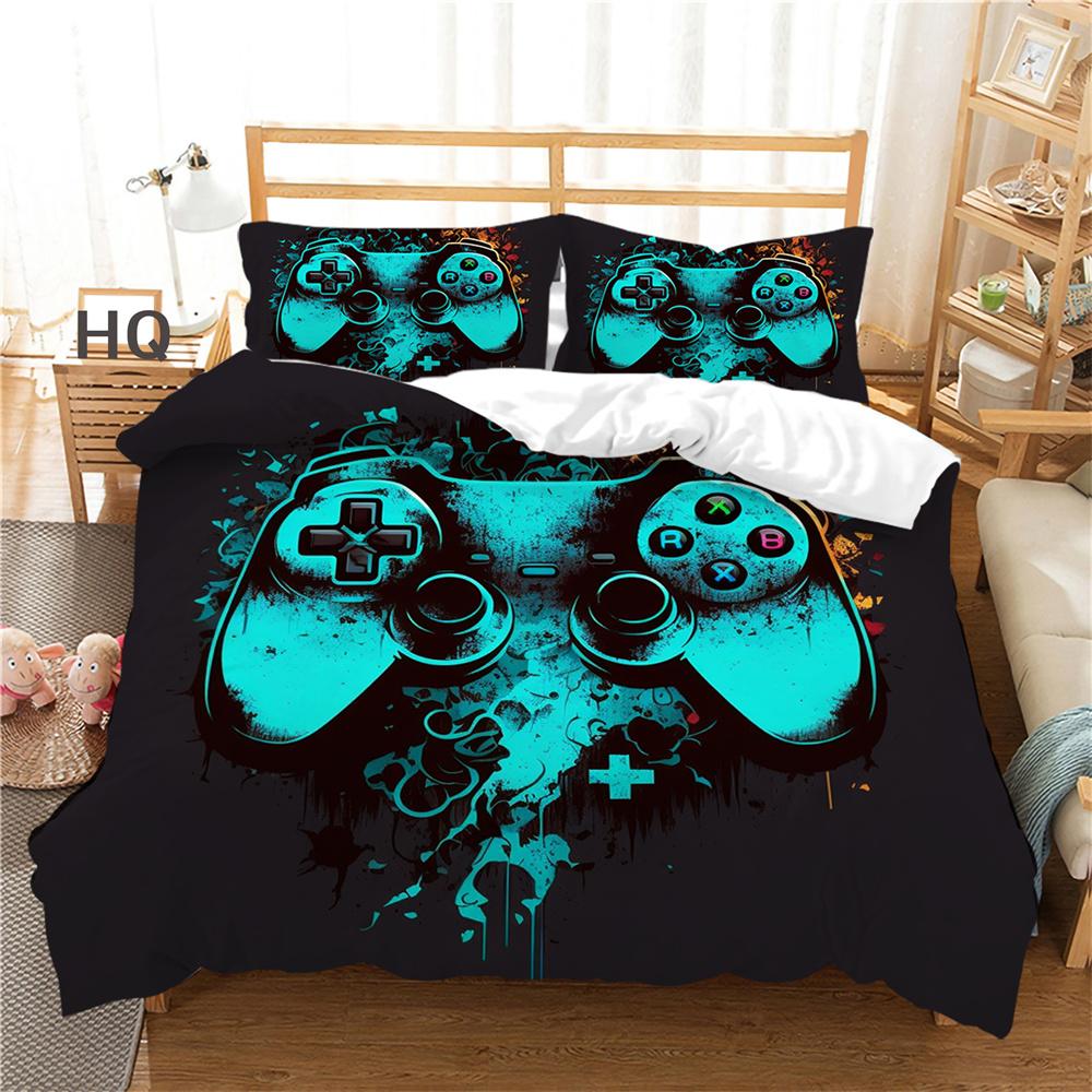 Пододеяльник с принтом для игровой консоли, полноразмерный комплект постельного белья из микрофибры для подростков, модный домашний текстиль высокого качества