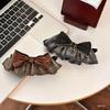 New Vintage Korean Bow Hair Clips for Women Girl Elegant Retro Ladies' Plaid Skirt Hem Bow Hair Clip