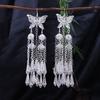 Exaggerated Long Tassel Ethnic Earrings, Bohemian Style Elegant Ear Ornaments for Party Daily Wear