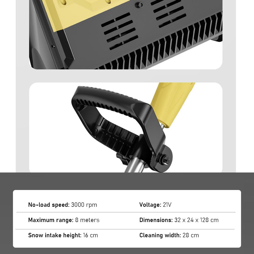 Электрический толкаемый снегоуборщик 1200 Вт Аккумуляторный снегоотбрасыватель Высокая мощность Снежная лопата Складной снегоочиститель Снегоуборщик (Нет батареи)
