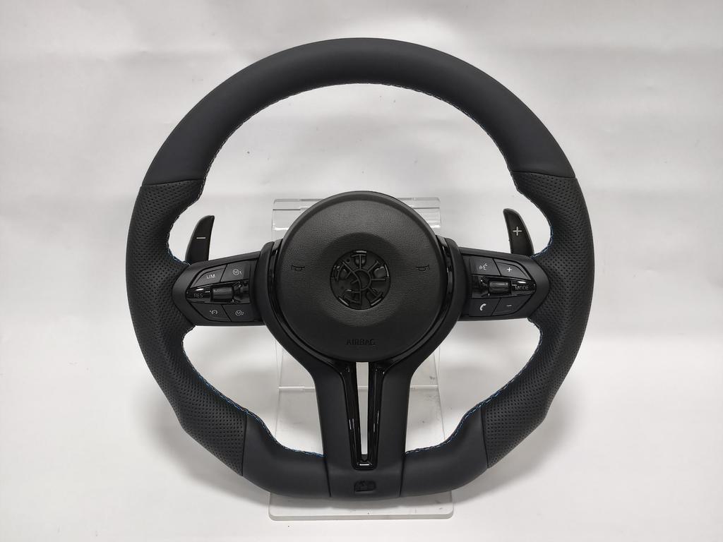 Black Chrome Leather Performance Steering Wheel for F30 F36 F20 F23 F22 M3 F80 X1 F48 F10 F07 F01 M5 E84 E87 E90 E70