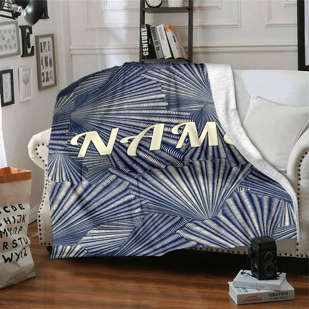 Abstract Pattern Of Radiating Lines With The Word In The Center Cozy Customizable Blanket Personalized Name Warmthful Decor Throw For Sofa Couch