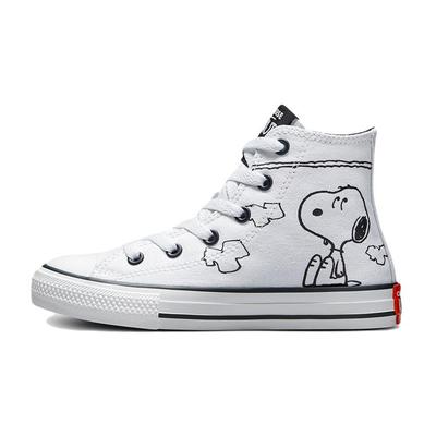 Peanuts X Chuck Taylor All Star Высокие парусиновые кеды Детские кроссовки Белые Черные A01869C