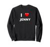 Свитшот с названием дизайна I Love JENNY