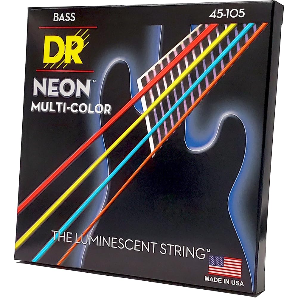 Струны для бас-гитары DR Strings Neon Multi-Color Coated .045-.105 NMCB-45