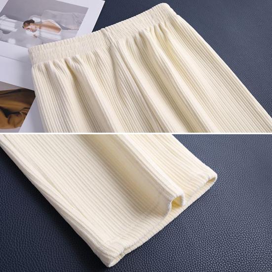 Женские зимние брюки Эластичные с высокой талией Прямые с широкими штанинами Бархатная подкладка Длинные брюки Однотонные Свободного кроя Повседневные брюки